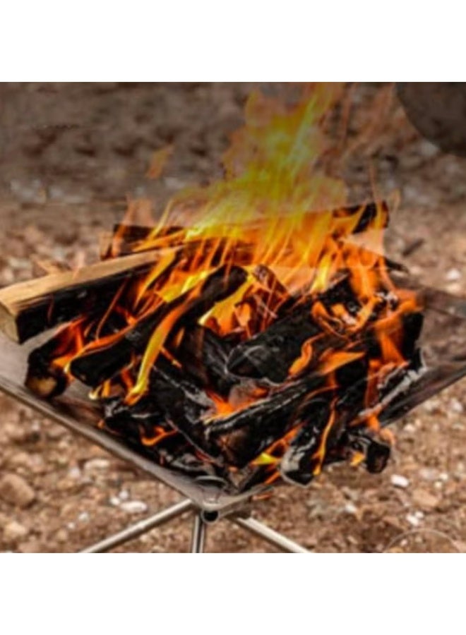 42cm Portable Folding Steel Mesh Camping Fire Pit - Durable Stainless Steel Wood Burning Bonfire Rack with Carrying Bag for Outdoor Adventures - Image 5